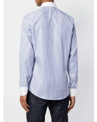 Chemise à manches longues à rayures verticales bleu clair Gucci