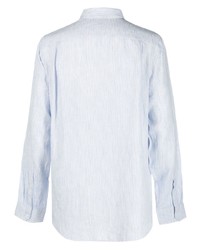 Chemise à manches longues à rayures verticales bleu clair Vince