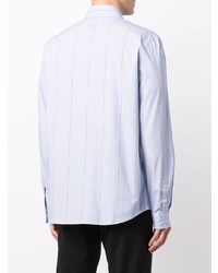 Chemise à manches longues à rayures verticales bleu clair A.P.C.