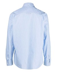 Chemise à manches longues à rayures verticales bleu clair Filippa K