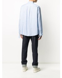 Chemise à manches longues à rayures verticales bleu clair JW Anderson