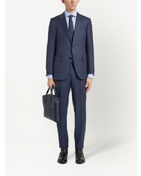 Chemise à manches longues à rayures verticales bleu clair Zegna