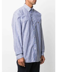 Chemise à manches longues à rayures verticales bleu clair Etro