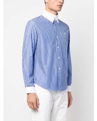 Chemise à manches longues à rayures verticales bleu clair Sporty & Rich