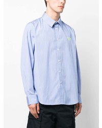 Chemise à manches longues à rayures verticales bleu clair Martine Rose
