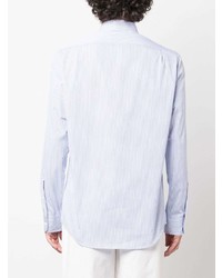 Chemise à manches longues à rayures verticales bleu clair Ralph Lauren Purple Label