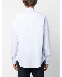 Chemise à manches longues à rayures verticales bleu clair Paul Smith