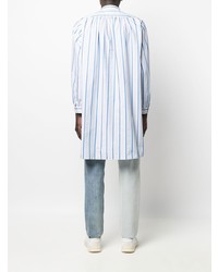 Chemise à manches longues à rayures verticales bleu clair Maison Margiela