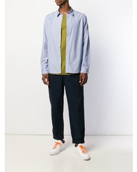 Chemise à manches longues à rayures verticales bleu clair A.P.C.