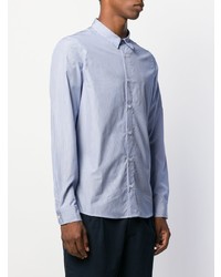 Chemise à manches longues à rayures verticales bleu clair A.P.C.