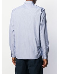 Chemise à manches longues à rayures verticales bleu clair A.P.C.