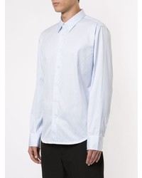 Chemise à manches longues à rayures verticales bleu clair CK Calvin Klein