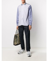 Chemise à manches longues à rayures verticales bleu clair Junya Watanabe MAN