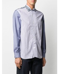 Chemise à manches longues à rayures verticales bleu clair Junya Watanabe MAN