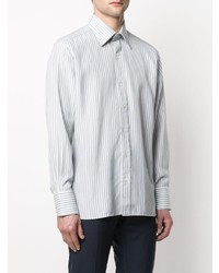 Chemise à manches longues à rayures verticales bleu clair Tom Ford