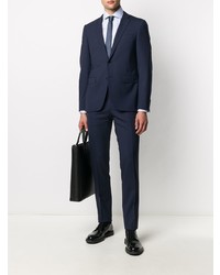 Chemise à manches longues à rayures verticales bleu clair Corneliani