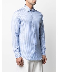 Chemise à manches longues à rayures verticales bleu clair Etro