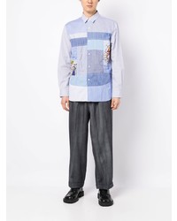 Chemise à manches longues à rayures verticales bleu clair Junya Watanabe MAN