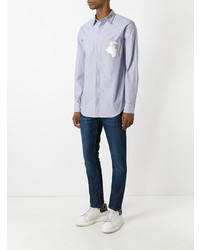 Chemise à manches longues à rayures verticales bleu clair 3.1 Phillip Lim