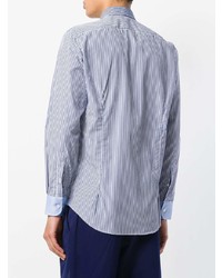 Chemise à manches longues à rayures verticales bleu clair Etro