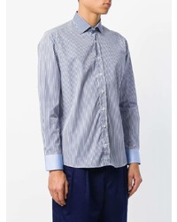 Chemise à manches longues à rayures verticales bleu clair Etro