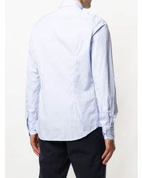 Chemise à manches longues à rayures verticales bleu clair Glanshirt