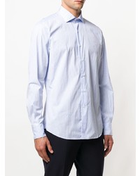 Chemise à manches longues à rayures verticales bleu clair Glanshirt