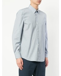 Chemise à manches longues à rayures verticales bleu clair Cerruti 1881