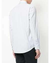 Chemise à manches longues à rayures verticales bleu clair Cerruti 1881