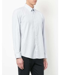Chemise à manches longues à rayures verticales bleu clair Cerruti 1881