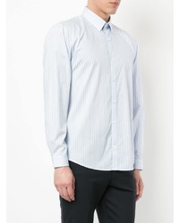 Chemise à manches longues à rayures verticales bleu clair Cerruti 1881