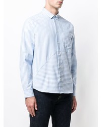 Chemise à manches longues à rayures verticales bleu clair Natural Selection