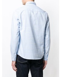 Chemise à manches longues à rayures verticales bleu clair Natural Selection