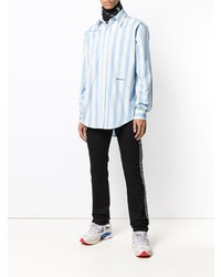 Chemise à manches longues à rayures verticales bleu clair Calvin Klein 205W39nyc