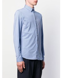Chemise à manches longues à rayures verticales bleu clair Hydrogen