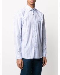 Chemise à manches longues à rayures verticales bleu clair Etro