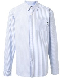 Chemise à manches longues à rayures verticales bleu clair Stussy