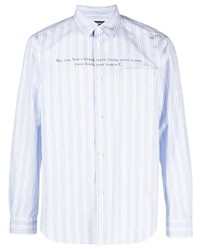 Chemise à manches longues à rayures verticales bleu clair Undercover