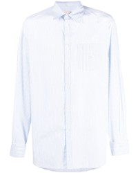 Chemise à manches longues à rayures verticales bleu clair Valentino