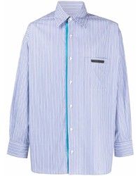 Chemise à manches longues à rayures verticales bleu clair Viktor & Rolf
