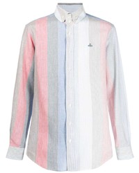 Chemise à manches longues à rayures verticales bleu clair Vivienne Westwood