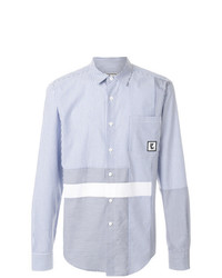 Chemise à manches longues à rayures verticales bleu clair Wooyoungmi