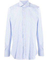 Chemise à manches longues à rayures verticales bleu clair Xacus