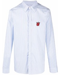 Chemise à manches longues à rayures verticales bleu clair Zadig & Voltaire