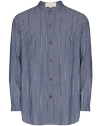 Chemise à manches longues à rayures verticales bleu marine SMR Days