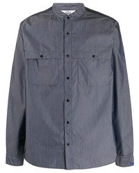 Chemise à manches longues à rayures verticales bleu marine Woolrich