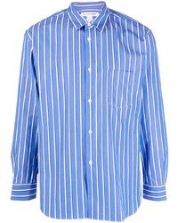 Chemise à manches longues à rayures verticales bleue Comme Des Garcons SHIRT
