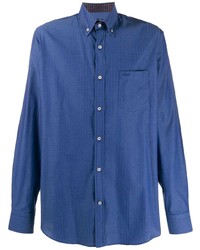 Chemise à manches longues à rayures verticales bleue Paul & Shark