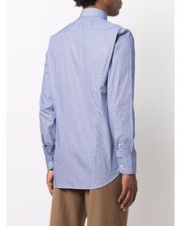 Chemise à manches longues à rayures verticales bleue Etro