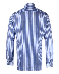 Chemise à manches longues à rayures verticales bleue Xacus
